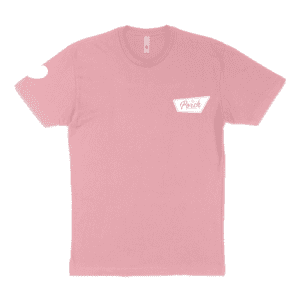 T-Shirt Men's Pink Heart on Sleeve